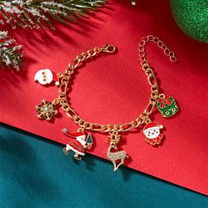 <b>Christmas</b> Reindeer Snowflake Santa Candy Cane <b>Charm</b> Women Holiday Gift Bracelet - Product Image 4