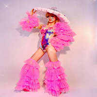 Tenue de danse Gogo en écailles de poisson à paillettes roses sexy pour discothèque Gogo Dance et carnaval Performance Costume
