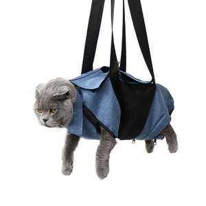 กระเป๋าเป้สะพายหลังสำหรับใส่สัตว์เลี้ยงสุนัขทันสมัยมีสไตล์กระเป๋าใส่สัตว์เลี้ยงลายพื้นปิดด้วยกระดุมกระเป๋าใส่สัตว์เลี้ยงแบบไม่มีมือจับสำหรับเดินทางในเมือง - Product Image 1