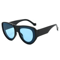 Nouvelles Lunettes de Soleil Tendance 2026 NQ 26007 Monture Large Style Européen et Américain Personnalité Hip Hop Forme Œuf Ovale PC UV400