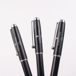 Bolígrafo de Acero Inoxidable Negro con Logotipo Personalizado para Hotel - Product Image 4