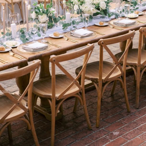 Chaise de banquet empilable en bois à dossier croisé, durable, <span class=keywords><strong>pour</strong></span> restaurant, hôtel, <span class=keywords><strong>mariage</strong></span>, mobilier moderne d'extérieur <span class=keywords><strong>pour</strong></span> <span class=keywords><strong>ferme</strong></span> et maison, vente en gros - Product Image 4