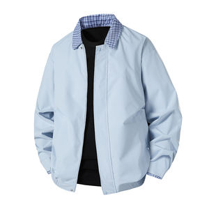 Chaqueta de solapa literaria a cuadros de manga larga para hombre con logo personalizado, abrigo cortavientos Joker 2025 nuevo para hombre, reversible - Product Image 4