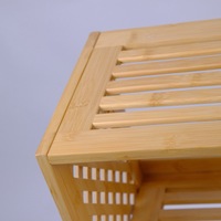 Étagère à livres pour enfants en bambou pour le salon - Design minimaliste non pliable, armoire de rangement