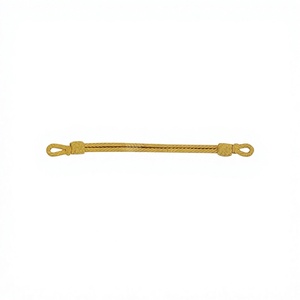 Cordon en macramé torsadé à 3 brins Dada Marine Corps Gold, double sangle réglable, rayures rouges, fil de bullion/mylar/soie haute ténacité - Product Image 4