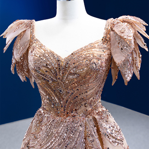 Vestido Formal de Maternidad 222203, Cintura Natural, Estilo Vintage, Manga Corta, Encaje, Volantes, Pliegues, Línea A, para Fiesta - Product Image 2