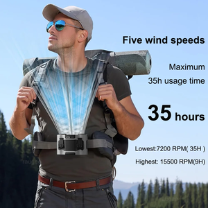 Ventilador Portátil de Cintura para Exteriores de 20000mAh, Doble Ventilación, Viento Potente, Ventilador de Cuello Colgante con Banco de Energía para Deportes, Senderismo y Camping - Product Image 3