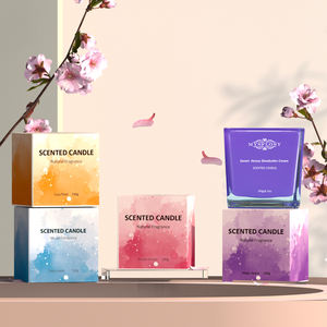 Pot en verre carré personnalisé cire de soja grandes bougies parfumées de marque privée souvenir de luxe pour la décoration de la maison - Product Image 5