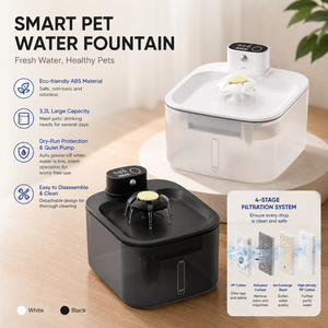 <span class=keywords><strong>Fontaine</strong></span> à eau intelligente pour animaux de compagnie, 3,2 litres, translucide, écologique, en ABS, distributeur de <span class=keywords><strong>boisson</strong></span> pour chat et chien, rechargeable, sans fil, filtrée - Product Image 2