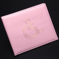 Portefeuille d'organisation de stockage de porte-badge handicapé en cuir PU avec logo personnalisé de haute qualité