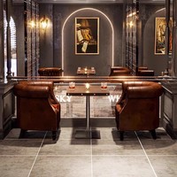 Nouveau design de bar antique discothèque cocktail bistro pub canapé en cuir personnalisé cigare whisky bière canapé ensemble de meubles commerciaux