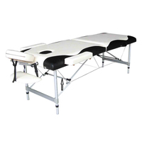 Table de massage pliable à 2 sections avec tabouret, lit de spa portable Nuru, table de massage avec pieds en aluminium, vente chaude