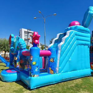 Castillo Inflable Comercial <span class=keywords><strong>de</strong></span> Alquiler, Diseño <span class=keywords><strong>de</strong></span> Princesa del Océano, con Tobogán, para Interiores o Exteriores, <span class=keywords><strong>Casa</strong></span> <span class=keywords><strong>de</strong></span> Brinco Inflable con Tobogán - Product Image 3