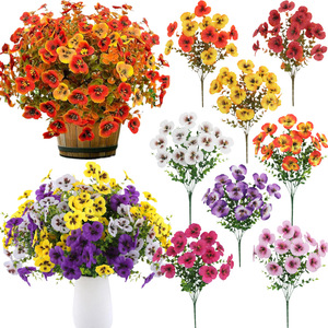 Ramo Mixto de Eucalipto Artificial de 7 Ramas y Violetas, Ecológico, Duradero, Hecho a Mano, para el Día de la Madre, para Exteriores, Venta al Por Mayor - Product Image 3