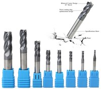 Zhuohao Solid Carbide 4 flautas End Mill edmill fresas de desbaste broca de enrutador profesional