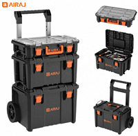 Armoire à outils sur roulettes robuste Airaj personnalisée pour garage et atelier, coffre à outils combiné