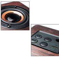 Haut-parleur Bluetooth en bois miniature personnalisé, subwoofer stéréo, impression sérigraphique, design carré moderne, cadeaux promotionnels, vente chaude