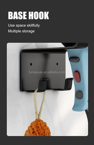Étagères de rangement de salle de bain 3 types d'installation mur <span class=keywords><strong>montant</strong></span> support de souffleur de cheveux en acier inoxydable - Product Image 6
