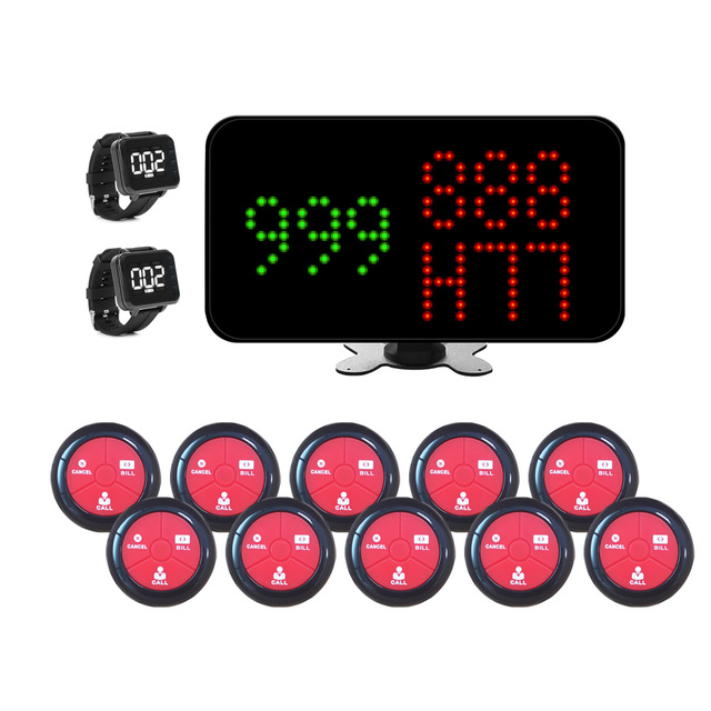 Wireless LED Screen Restaurant Pager System, Waiter Service Call for Cafe Bar