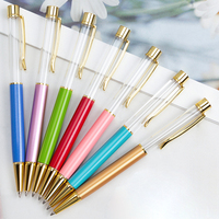 Stylo à bille en métal à bille rotative, tube vide personnalisé, paillettes colorées, liquide flottant créatif en feuille d'or, DIY, best-seller, 1,0 mm