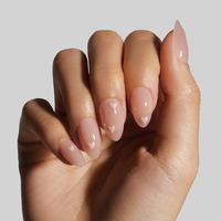 Faux Ongles à Presser Réutilisables Effet Mat 3D Cœur Marron Nude Amande Courts Brillants Semi-Transparents pour Salon de Manucure Marque Privée
