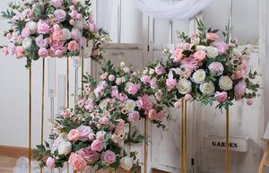 Centros de Mesa Románticos de Lujo para Bodas, Decoración de Jardín al Aire Libre, Rosas Rosadas Artificiales, Bola de Flores de Plástico, GreenLife - Product Image 2