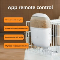 Distributeur automatique intelligent suspendu pour animaux de compagnie avec caméra 1080P, trémie visuelle de 1800 ml pour cages d'animaux de petite taille, chats et lapins