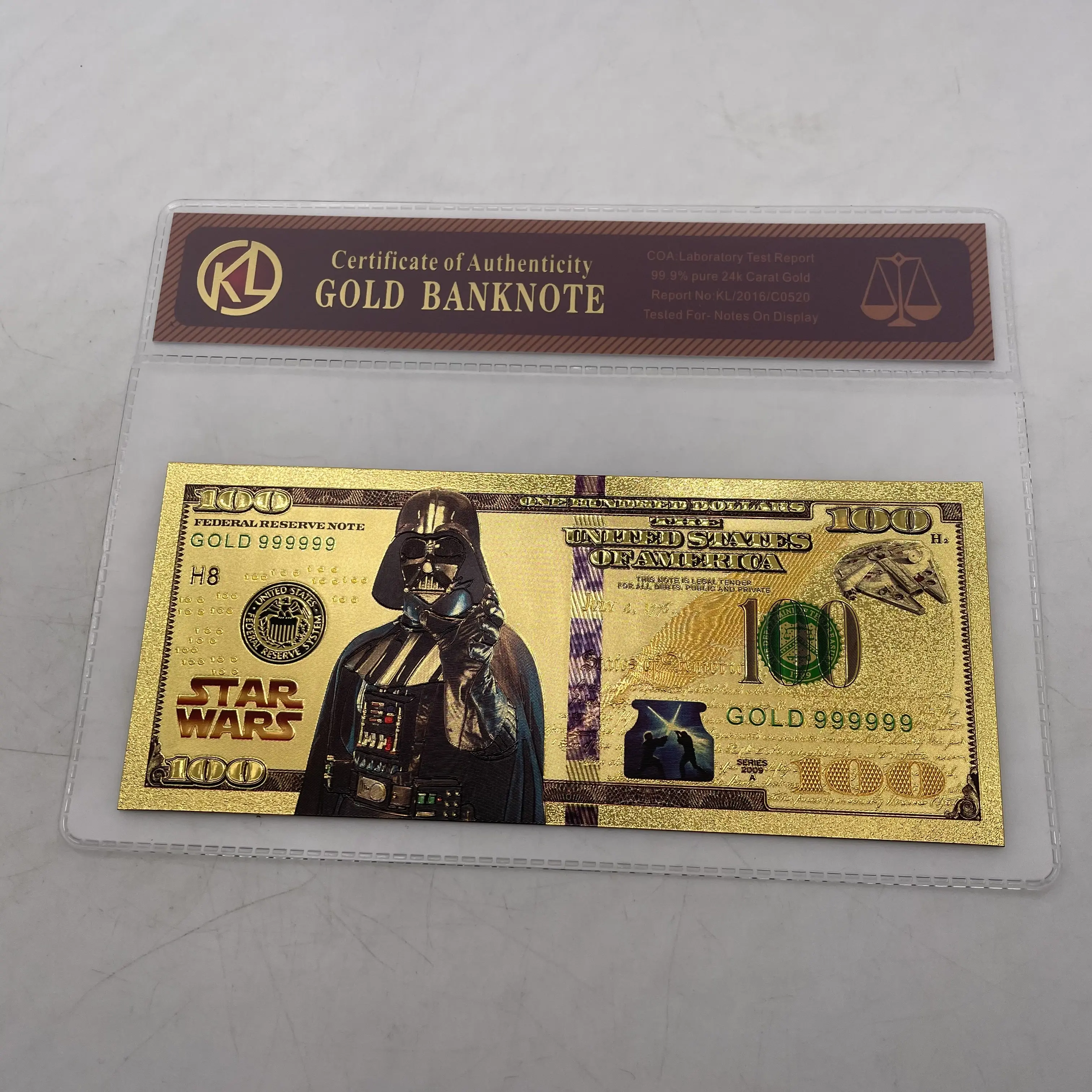 12 disegni Master Yoda Anakin Skywalker Star Movie Characters Wars Card carte per banconote in oro nella manica per i fan ottimo regalo