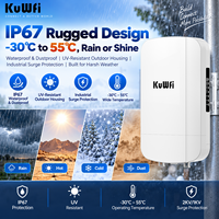 KuWFi 5.8GHz 900Mbps PTP Longue Portée CPE Wifi Backhaul Surveillance Cloud Serveur Pont Sans Fil 48V pour Solution de Chantier de Construction