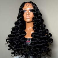 Perruque Lace Front Cheveux Brésiliens Dentelle HD Transparente Ondulée Cheveux Humains Vierges Pré-Pluckés avec Baby Hair pour Femmes Noires