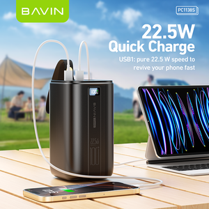 Bavin Pc 1138S Borg 100000 Mah Grote Capaciteit 22.5W Snel Opladen Led Display 8 Poort C Type <span class=keywords><strong>Power</strong></span> <span class=keywords><strong>Bank</strong></span> Met Licht - Product Image 3