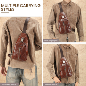 Bolso <span class=keywords><strong>de</strong></span> Pecho para <span class=keywords><strong>Hombre</strong></span> DUJIANG, <span class=keywords><strong>de</strong></span> Cuero Genuino, Estilo Vintage, Portátil, Moderno, Resistente y Cómodo, Bolso <span class=keywords><strong>Bandolera</strong></span> para Uso Diario, Modelo 6946 - Product Image 6