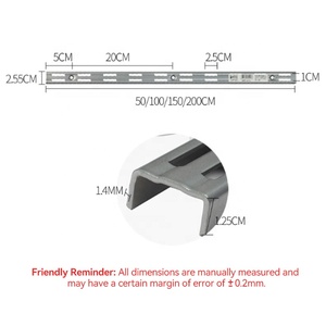 Có Thể Điều Chỉnh Đôi Rãnh Tường Thẳng Đứng Giá Lưu Trữ Nhà Phần Cứng Treo Tường Theo Dõi Khung Tường Đường Sắt Thép Kênh - Product Image 4