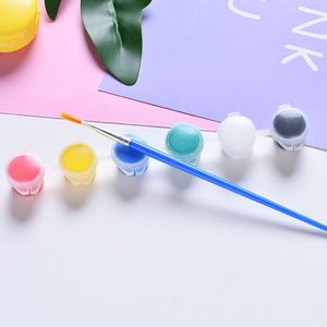 Workpro — jeu de 6 peintures acryliques, 3ml, 6 couleurs, pot avec brosse pour dessiner - Product Image 2