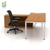 Bureau de direction modulaire en chêne moderne en forme de L, ultra-durable, écologique, 1,8 m, avec tiroirs, résistant à l'eau, garantie 10 ans