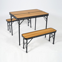 2025 Style moderne en aluminium rouleau d'oeufs Table plage en plein air barbecue pique-nique Camp bois couleur pliable Portable meubles sac de rangement Hall
