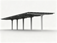 Abri solaire pour voiture en acier au carbone |   Structure pré-assemblée OEM/ODM pour parkings autoroutiers et arrêts de bus