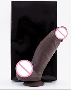Dildo géant noir épais de 8 pouces, diamètre 2,25, double densité en silicone, dildo incurvé géant pour hommes et femmes - Product Image 6