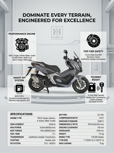 <span class=keywords><strong>Scooter</strong></span> à essence 150cc 4 temps refroidi par eau EURO 5, injection électronique BOSCH, 10,5 kW, vitesse maximale 95 km/h, réservoir de carburant 11L, cyclomoteur à essence - Product Image 2