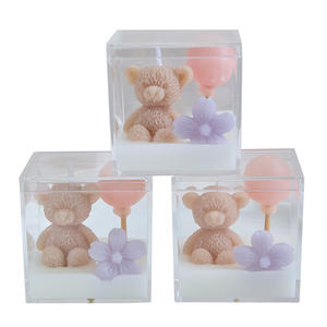 Boîte à <span class=keywords><strong>bougie</strong></span> exclusive en forme d'ours mignon, <span class=keywords><strong>petite</strong></span>, pour baby shower, baptême, mariage, anniversaires, faite à la main, en cire de soja, aromathérapie à la lavande, écologique - Product Image 5