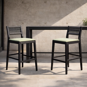 Conjunto de Muebles de Bar para Exteriores, Sillas de Bar de Aluminio <span class=keywords><strong>con</strong></span> Respaldo Tejido para Hotel y Villa, Juego de Muebles de Jardín - Product Image 2