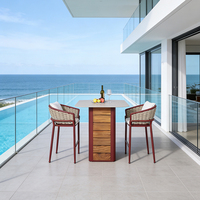 Ensemble de table d'extérieur en aluminium - Finition durable, imperméable et résistante aux UV, design moderne, garantie de 3 ans, utilisation polyvalente