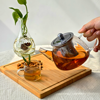 Théière populaire traditionnelle de luxe en verre borosilicate transparent de 1600 ml, résistante à la chaleur, soufflée à la bouche, avec infuseur en acier inoxydable 304