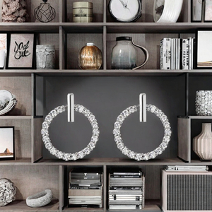 Pendientes Circulares de Plata de Ley 925 con Circonita, Modernos y Elegantes para Mujer, Regalo para Aniversario de Bodas - Product Image 3