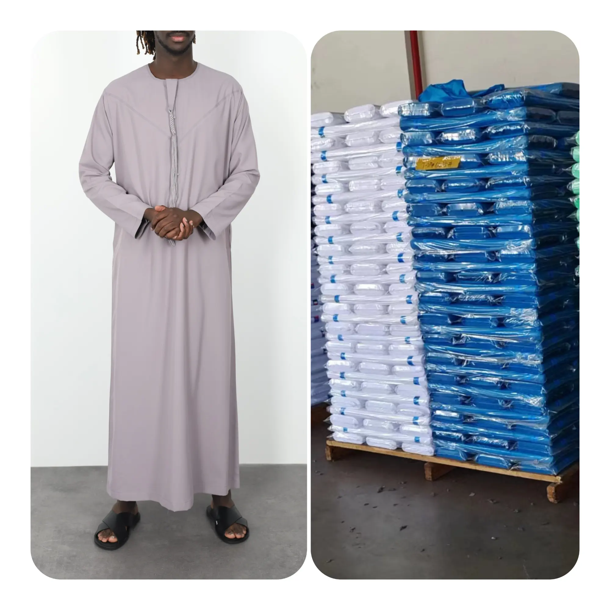 Arabo saudita arabo tessuto in poliestere thobe arabo musulmano Best seller TR 80/20 Toyobo morbido arabo tessuto per gli uomini