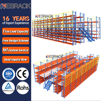 Structure de stockage d'entrepôt de grande capacité en acier robuste avec rayonnage à palettes et plateforme de mezzanine – Qualité supérieure