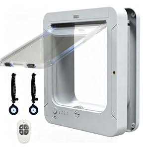 Porte Intelligente <span class=keywords><strong>pour</strong></span> Animaux de Compagnie à Induction RFID <span class=keywords><strong>avec</strong></span> Télécommande, Porte Automatique à 4 Voies <span class=keywords><strong>avec</strong></span> Verrouillage <span class=keywords><strong>pour</strong></span> Chats et Petits Chiens - Product Image 3