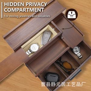Wooden Perfume Storage Box 3 Layers <b>With</b> <b>Drawer</b> Desktop Organizer For Jewelry And Cosmetics - Product Image 5