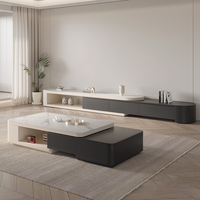 Meubles de salon modernes de style nordique en bois avec rangement, meuble TV, support TV, table basse