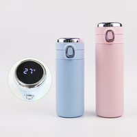 Termo Inteligente de Acero Inoxidable de 420 ml con Apertura de un Toque, Botella de Agua Térmica Inteligente con Tapa con Pantalla LED de Temperatura